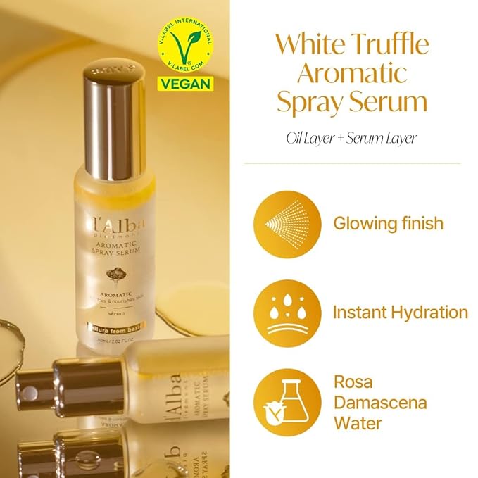 d'Alba Italian White Truffle Vegan Gift for HER, First Aromatic Spray Serum & Double Serum & Cream, Facial Skincare Gift Set-VivaGrace Women