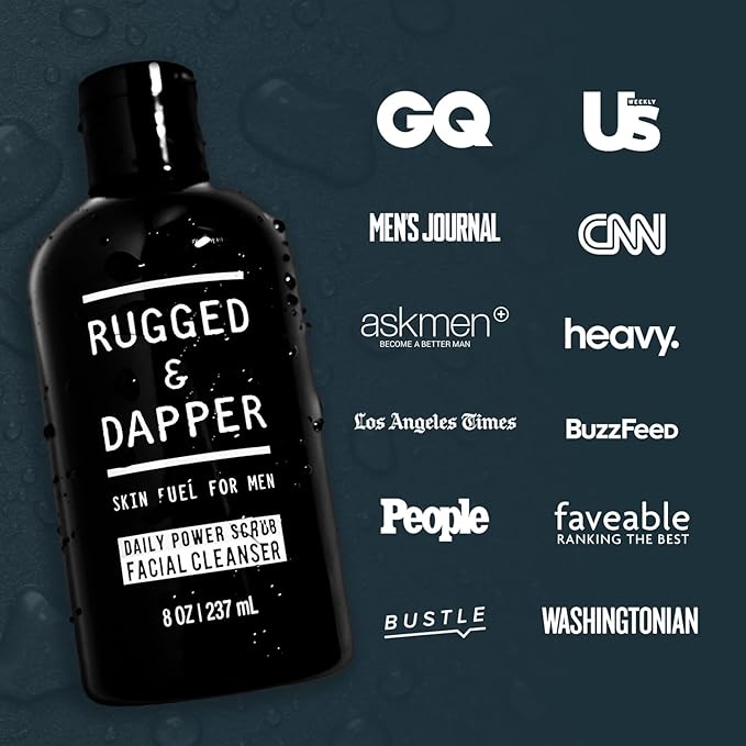 Premium Daily Power Scrub | 8 oz | Exfoliating Mens Face Wash | Deep Cleans + Prevents Breakouts | Face Wash Men's | Natural Ingredients | Made in USA-VivaGrace Women