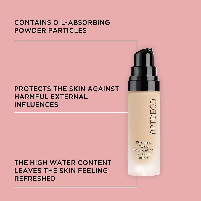 ARTDECO Perfect Teint Foundation - Light Bisque N°16 - Lightweight Liquid Formula - Medium to Full Coverage - Without Mask-Like Effect - Conceals Imperfections - Vegan Makeup - Hyaluron - 0.67 Fl Oz-VivaGrace Women