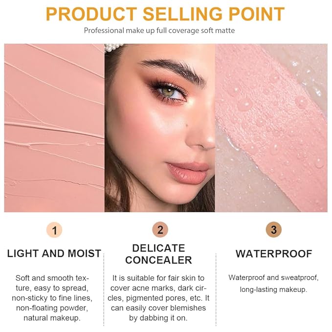 Pot Concealer with Makeup Brush Set,Tattoo Color Correcting Concealer,Full Face Color Correcting Conceal Foundation,Under Eye Concealer Brightener Dark Eye Ring corrector de ojeras (04-LIGHT)-VivaGrace Women