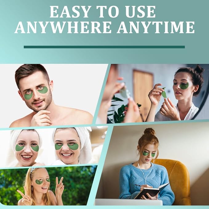 Under Eye Patches, Green Tea Under Collagen Eye Masks for Dark Circles Puffiness Eye Bag Wrinkles, Under Eye Treatment for Men Women, Anti-Aging Brightening Under Eye Gel Pads, 30 Pairs-VivaGrace Women