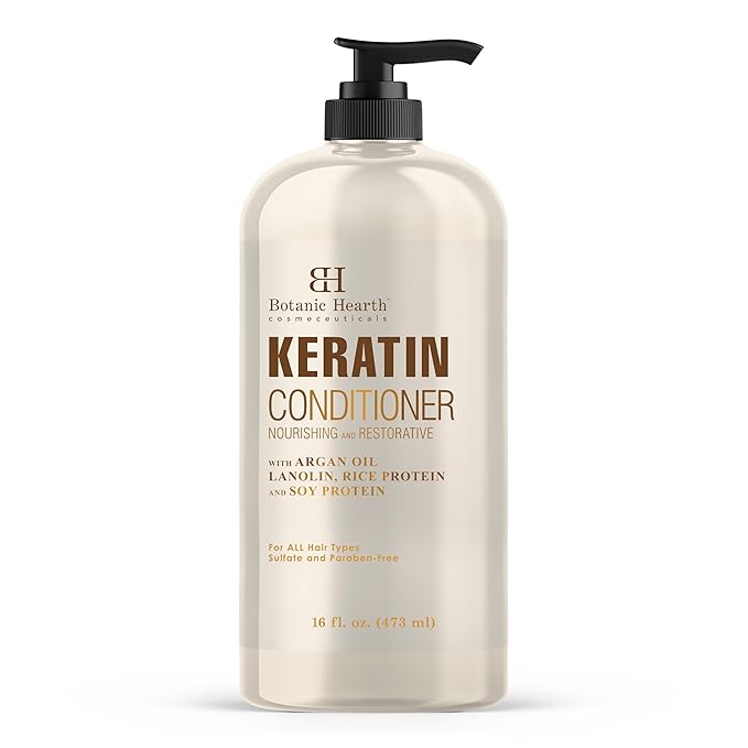 Botanic Hearth Keratin Conditioner with Argan Oil - Sulfate-Free Hair Treatment for All Hair Types, Normal, Dry or Damaged, Color Treated - 16 fl oz-VivaGrace Women