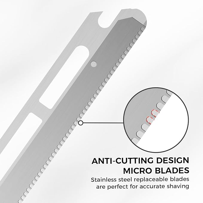 ZOMCHI Reusable Metal Dermaplane Tool Refills, Set of 10 Replacement Blades (Micro Distance), Dermaplaning Razor Refills, Plastic Free Eyebrow Razor Blades-VivaGrace Women