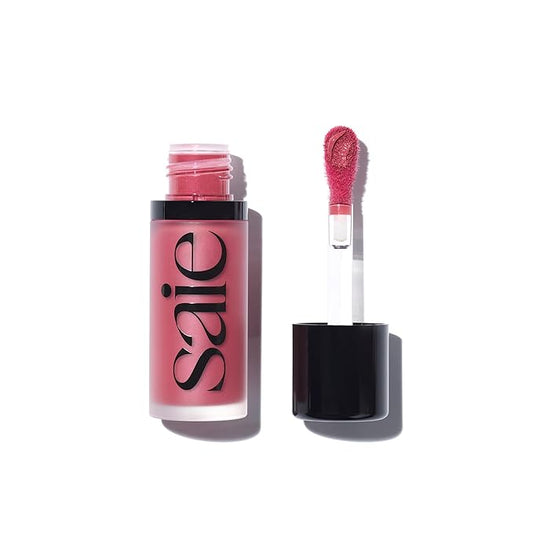 Saie Dew Blush - Lightweight Liquid Blush with a Blendable + Buildable Cream Finish - Dewy Cheek Tint with Doe Foot Wand Makeup Applicator - Bright Berry Blush - Dreamy (.40 oz)-VivaGrace Women