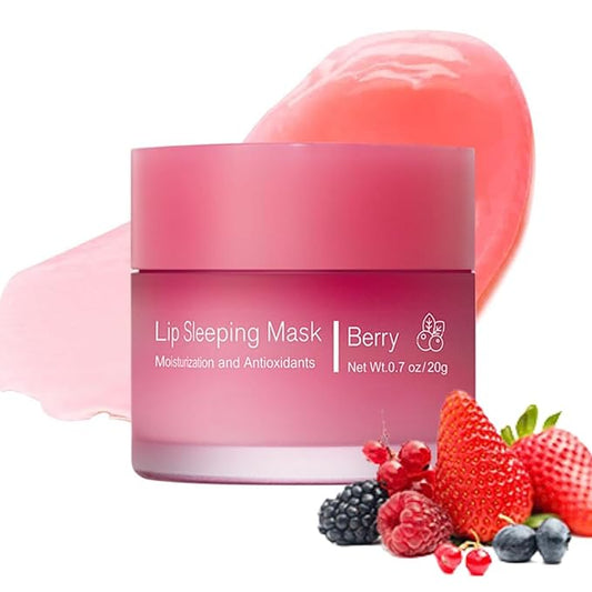 Cherry Lip Mask, Hydrating Lip Mask, Lip Treatment for Dry Cracked Lips, Avocado Coconut Sleeping Lip Mask, Lip Moisturizer Overnight, Intense Lip Repair & Care, 20G-VivaGrace Women