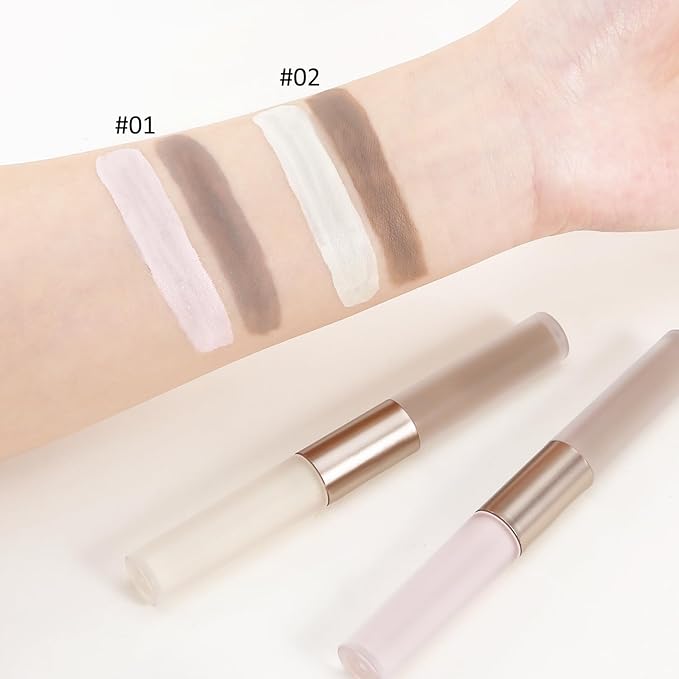 Boobeen Liquid Highlighter Contour Makeup, Face Highlighter Bronzer Stick, Silky Smooth Cream Face Illuminator Makeup Pen for Face & Body, Create a Natural Matte Finish, Lightweight, Long Lasting-VivaGrace Women
