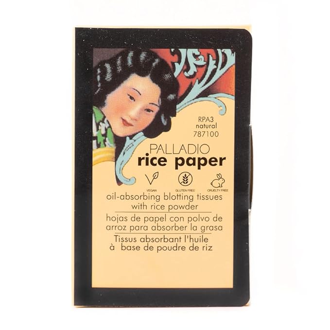 Palladio Rice Paper Facial Tissues for Oily Skin, Face Blotting Sheets Made from Natural Rice, Oil Absorbing Paper with Rice Powder, 2 Sided, Instant Results, Natural, 40 Count, Pack of 6-VivaGrace Women