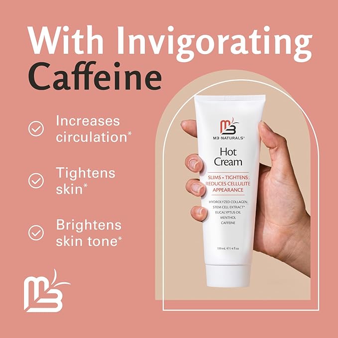 M3 Naturals Hot Cream for Belly Butt and Thighs Cellulite Cream for Thighs and Butt Fast Body Sweat Activator with Caffeine and Collagen - Invigorating Sweat Cream for Workouts and Body Sculpting-VivaGrace Women