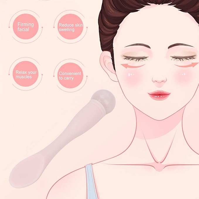 2pcs Eye Cream Applicator Stick,Jadestone Eye Massage Sticks Silicone Scoop Tool For Eye Anti Wrinkle Reduce Puffiness Fatigue Relief()-VivaGrace Women