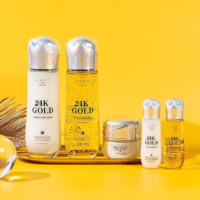 Signature 24K Gold Essential Skin Care 3 Set Toner, Emulsion, Cream Set (24K Gold)-VivaGrace Women