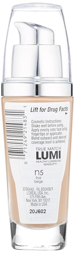 L'Oreal Paris True Match Lumi Healthy Luminous Makeup, N5 True Beige, 1 fl; oz.-VivaGrace Women
