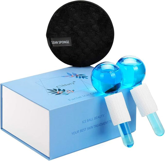 ICE Globes for Facial, 2 PCS Facial Globes for Massage Tool, Facial Roller Cold Skin Massagers, Tighten Skin, Reduce Puffiness and Dark Circles, Enhance Circulation-VivaGrace Women