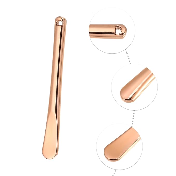 VOCOSTE 4 Pcs Makeup Spatula Mini Spoon, Eye Cream Massage Sticks Beauty Scoop, for Facial Cosmetic Face Cream, Zinc Alloy 2.32"x0.30", Rose Gold Tone-VivaGrace Women