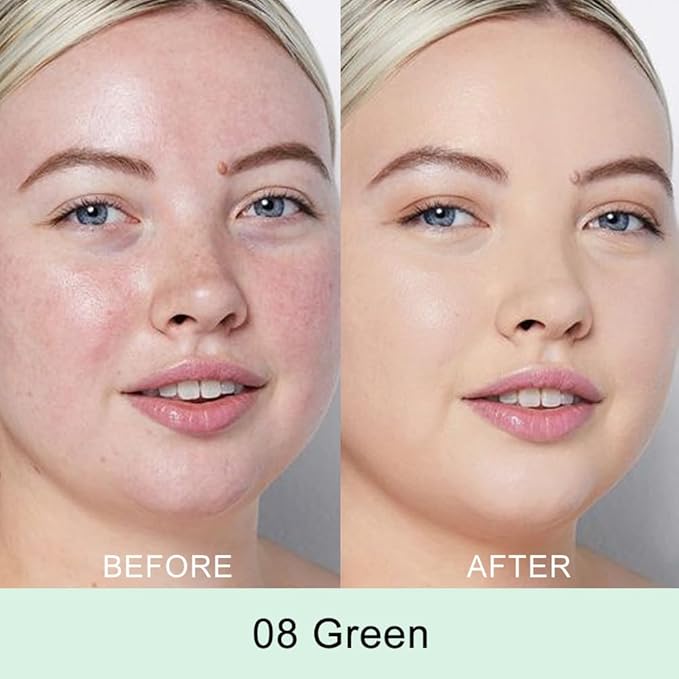 Kaely Color Correcting Concealer,Cream Pot Concealer Full Coverage,under Eye Concealer Palette for Conceals Dark Circles,Waterproof Foundation Face Makeup,08 Green-VivaGrace Women