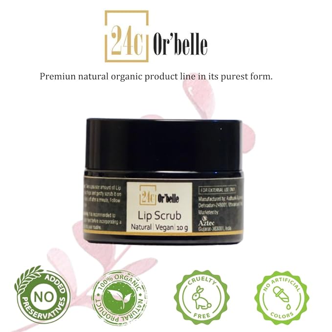 24C Or'Belle Lip Scrub | Enriched With Cocoa And Manjistha And Other Ingredients Help To Exfoliates Dry And Dead Skin From The Lips Leaving Them Smooth And Soft And Evens Out The Colour Of The Lips-VivaGrace Women