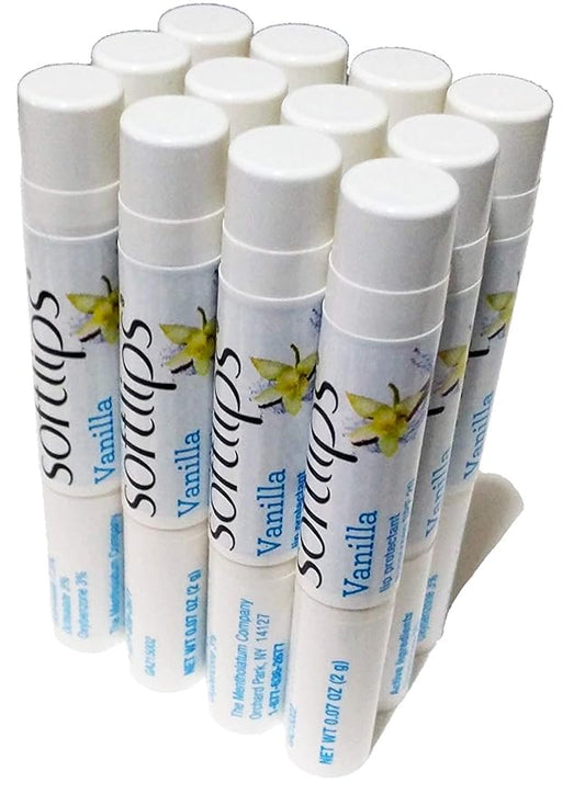 Softlips Lip Balm Protectant SPF 20, Vanilla (Pack of 12 Sticks)-VivaGrace Women