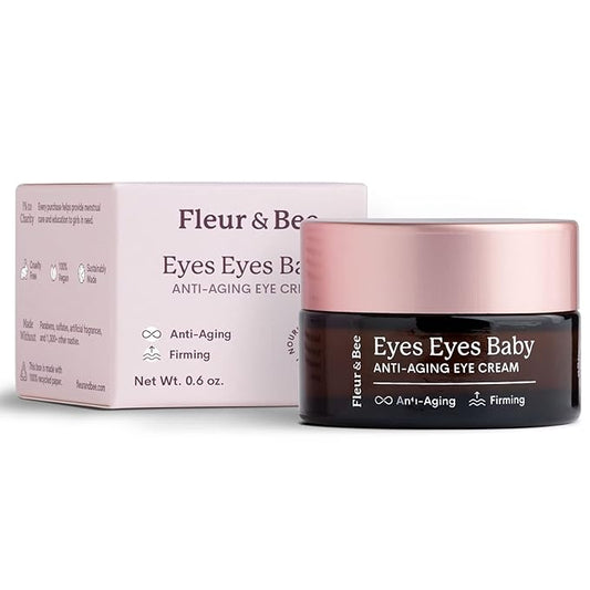 FLEUR & BEE Anti Aging Eye Cream | Clean, 100% Vegan & Cruelty Free | For Dark Circles, Puffy Eyes and Wrinkles | All Skin Types | Eyes Eyes Baby 0.6 oz-VivaGrace Women