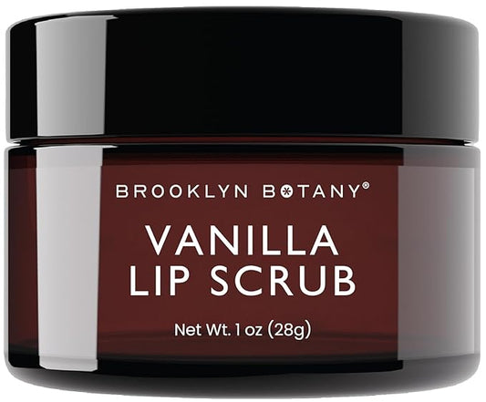 Brooklyn Botany Lip Scrub Exfoliator 1 oz – Lip Moisturizer for Dry Lips and Chapped Lips – Gentle Lip Exfoliator for Smooth and Brighter Lips – Vanilla Flavor-VivaGrace Women