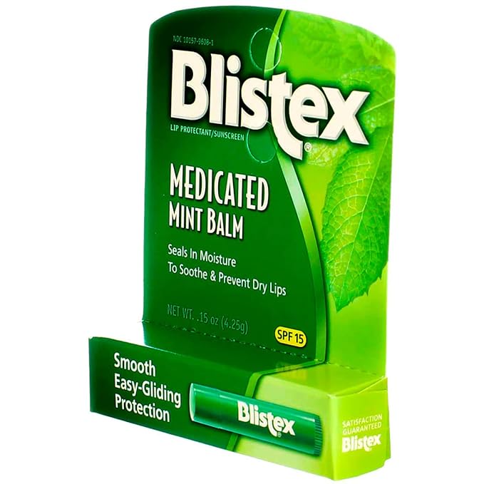 Blistex Medicated Mint Balm SPF 15 0.15 oz (Pack of 12)-VivaGrace Women
