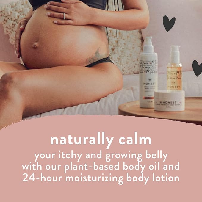The Honest Company Honest Mama Body + Belly Bump Love Bundle | Moisturizing, Plant-Based Oil + Stretch Mark Butter Cream-VivaGrace Women