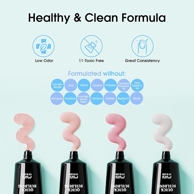 ROSALIND Poly Nail Gel Kit -12 Colors + Nail Art Accessories Kit Summer Neon Poly Nails Gel Kit Starter Kit With Slip Solution Pro Bright Colors Nail Extensions Gel Set with Mini UV Lamp-VivaGrace Women