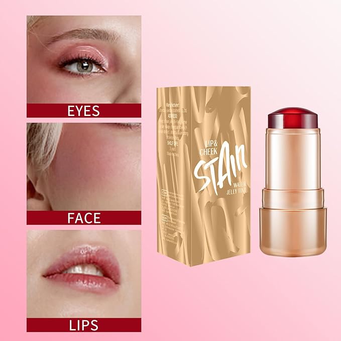 2pcs Jelly Blush Stick, Multi-purpose Lip and Cheek Colour Stick, Jelly Texture Waterproof, Moisturising and Long-lasting, Non-sticky, Create Watercolour Makeup Effect for Women and Girls 1#-VivaGrace Women