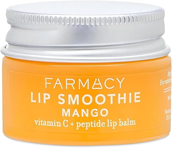 Farmacy Peptide Lip Balm - Lip Smoothie Hydrating Lip Balm with Vitamin C to Visibly Plump + Smooth Lip Lines - Nourishing Lip Treatment with a High-Gloss Finish - Mango (10g)-VivaGrace Women