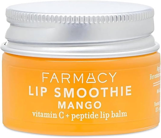 Farmacy Peptide Lip Balm - Lip Smoothie Hydrating Lip Balm with Vitamin C to Visibly Plump + Smooth Lip Lines - Nourishing Lip Treatment with a High-Gloss Finish - Mango (10g)-VivaGrace Women