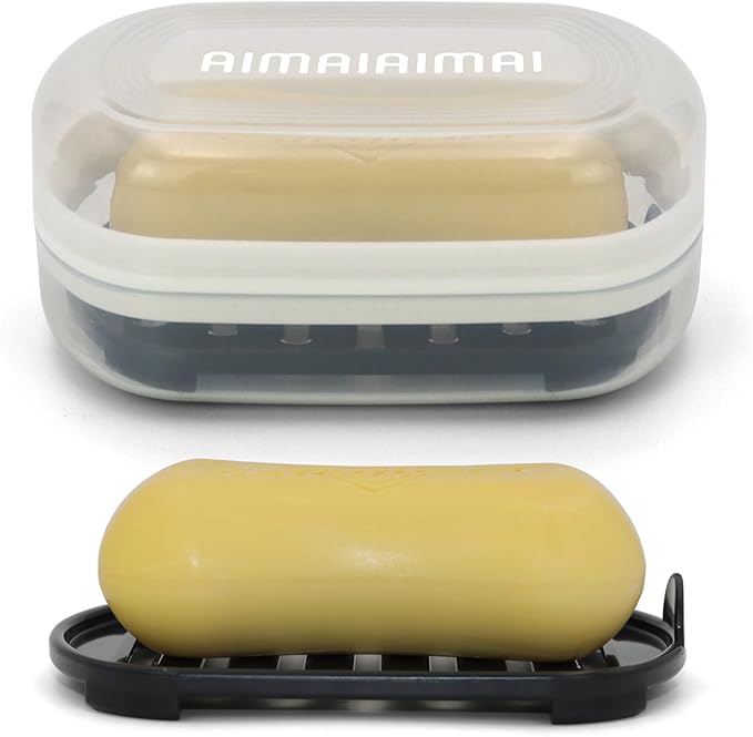 Soap Box, Travel Soap Container, Bar Soap Case with Removable Draining Layer - Clear Style A-VivaGrace Women