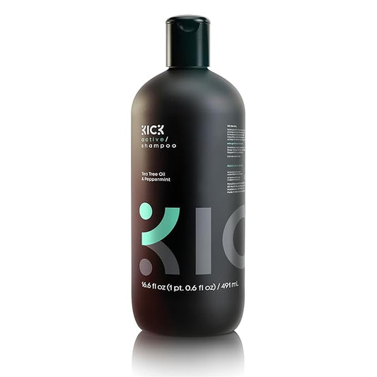 Kick Mens Shampoo - Peppermint & Tea Tree for Oil Control - Sulfate-Free, Refreshing Formula - Anti-Dandruff and Scalp Soothing - Shampoo for Oily Hair - Cruelty-Free - 16.6oz-VivaGrace Women
