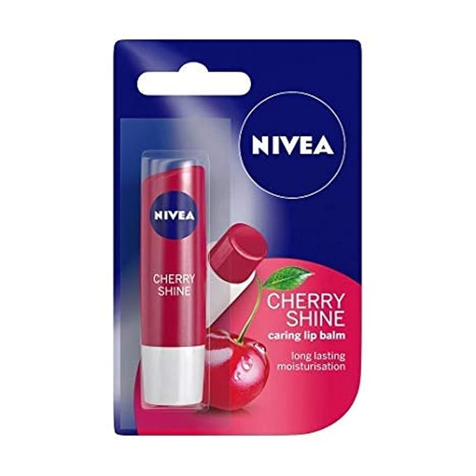 Nivea Cherry Shine Caring Lip Balm - Long Lasting Moisturisation - 4.8g-VivaGrace Women