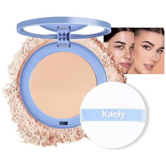 evpct Kaely Oil Control Pressed Face Powder, Get Smooth Flawless Fine Lines and Lightweight Finishing Foundation, Control Shine Long Lasting Waterproof Face Setting Powder Cosmetic, 07 True Beige-VivaGrace Women