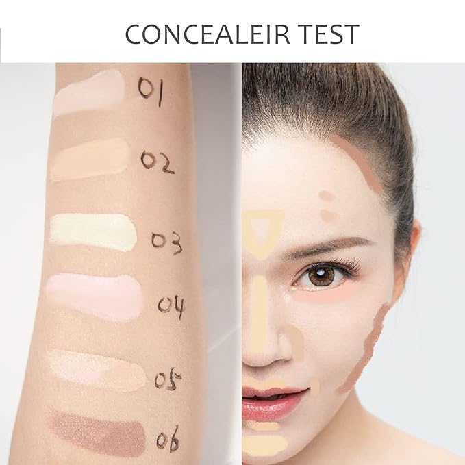 Concealer Contour Palette, 6 In 1 Color Correcting Concealer Contour Makeup Palette, Contouring Foundation Highlighting Makeup Kit for Dark Circles, Blemish With 2 Packs Brush (2#)-VivaGrace Women