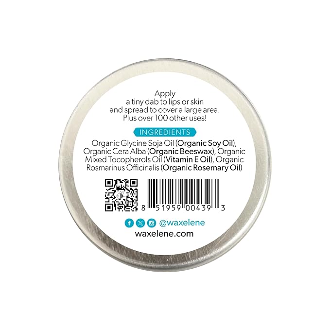 Waxelene Original Aerated Lip Balm Tin 4pc, Best Lip Balm Ever Organic Multipurpose Ointment Baby Eczema Dry Sensitive Skin Body Hand Face Moisturizer-VivaGrace Women