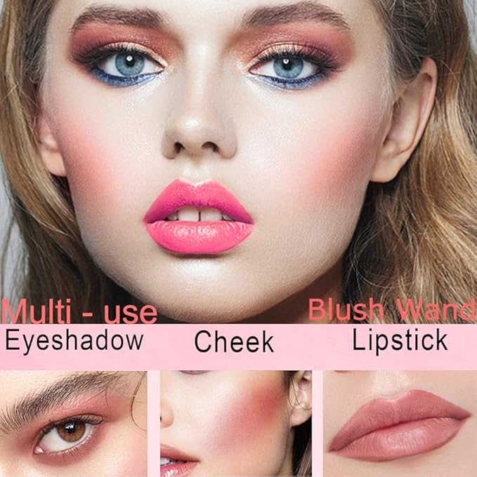 Matte Dewy Liquid Blush, Silky Smooth Cream Soft Blush Stick Natural Matte Finish, Long-Lasting Waterproof and Sweat proof Blush Stick Makeup for Cheek Lip eye, Cruelty-free,01 Pink-VivaGrace Women