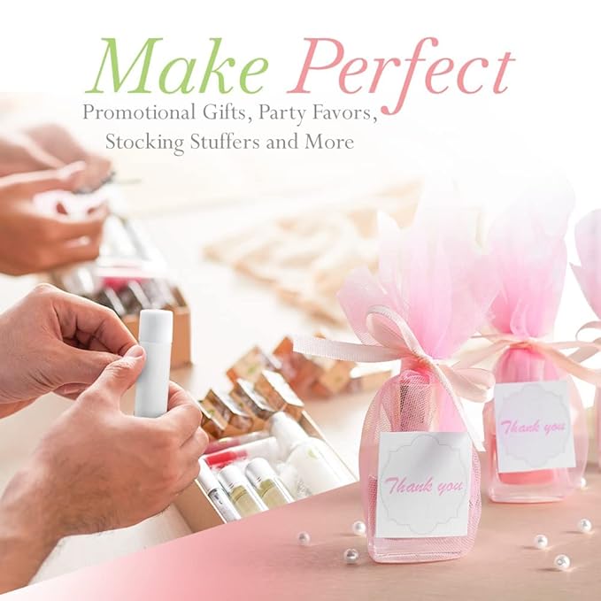 Lip Balm Bulk Unlabeled - Made in USA 150 Pack Cherry Bulk Chapstick - Natural Ingredients Vitamin E Shea Butter - Custom Chapstick Bulk For Party & Wedding Favors-VivaGrace Women