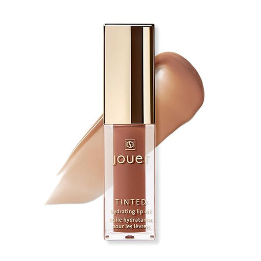 Jouer Essential Tinted Hydrating Lip Oil Gloss – Moisturizing Dry Lip Treatment Serum - Fragrance Free Tinted Lip Oil - Jojoba Seed Oil and Apricot Oil Formula-VivaGrace Women