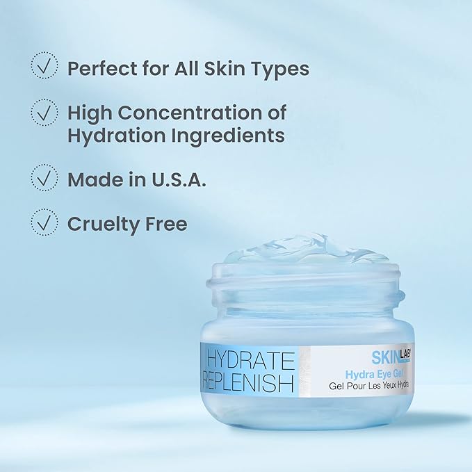 Hydrate& Replenish EYE CREAM- Gel Hydrator-Cream with Hyaluronic Acid & Marine Extracts, attracts moisture to the skin Algae And Seaweed Extracts to revitalize dull looking skin 0.5 Oz-VivaGrace Women