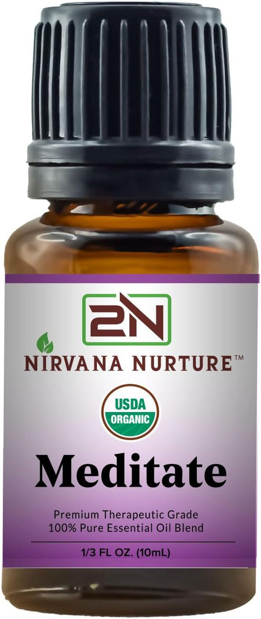 Meditate Blend USDA Certified Organic, 100% Pure and Premium, Undiluted, Meditation, Aromatherapy, Calm, Relax-VivaGrace Women