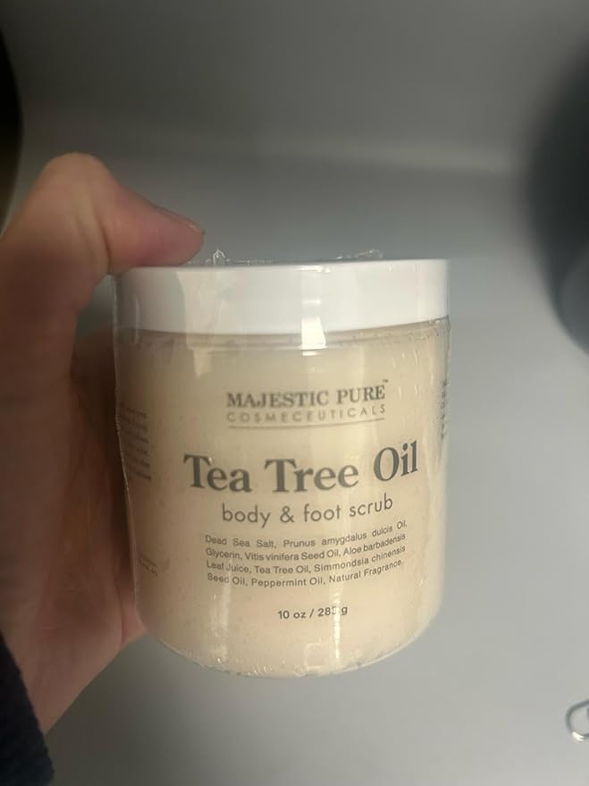 MAJESTIC PURE Tea Tree Foot & Body Scrub with Tea Tree Oil, Exfoliating Salt Scrub to Exfoliate & Moisturize Skin, Deep Cleansing - 10 oz-VivaGrace Women