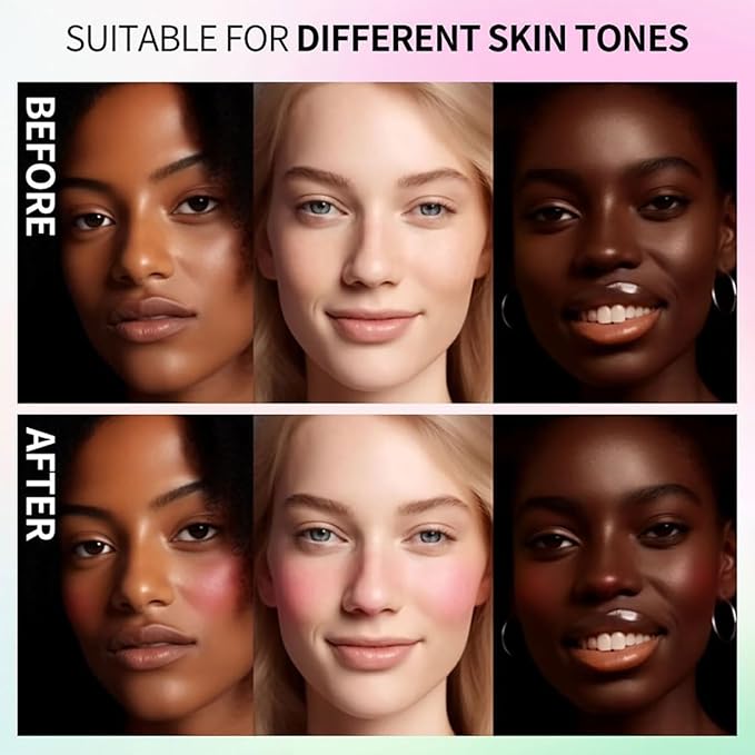 Color Changing Blush Oil, Skin's Natural PH Changing Blush for Dewy, Lightweight & Waterproof & Moisturizing Formula, Lasting Hydrating Rouge for All Skin, Easy To Blend, 6.5ml (Pink)-VivaGrace Women