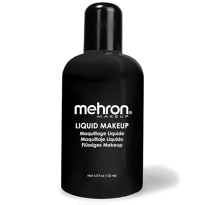 Mehron Makeup Liquid Makeup | Face Paint and Body Paint Perfect for Halloween, Cosplay I Air Brush Compatible 4.5 oz (133 ml) (Black)-VivaGrace Women