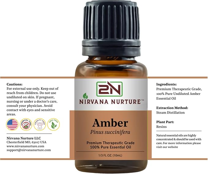 Amber Essential Oil 100% Pure Premium Therapeutic Grade, Undiluted-VivaGrace Women