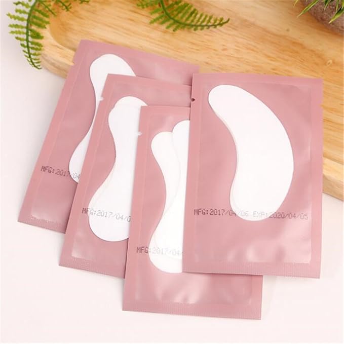 100 Pairs Set，Eye Gel Patches,Under Eye Pads Lint Free Lash Extension Eye Gel Patches for Eyelash Extension (pink)-VivaGrace Women
