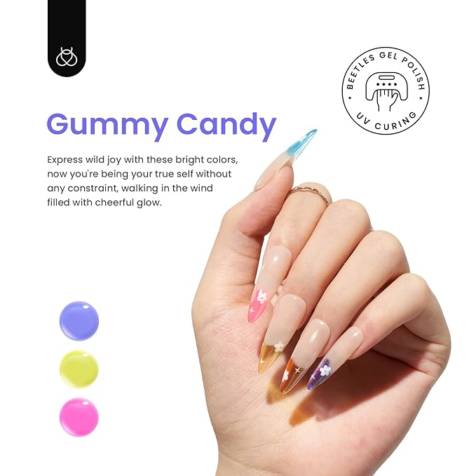 Beetles Neon Gel Nail Polish Set, 6 Summer Colors Jelly Gel Polish Kit Pink Orange Yellow Blue Green Purple Sheer Translucent Effect Soak Off UV French Nail Art Manicure Gifts for Girls Women-VivaGrace Women