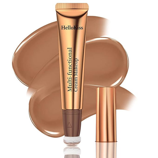 Liquid Contour Beauty Wand, Cream Liquid Contour Stick Matte Bronzer Stick with Cushion Applicator, Lightweight Blendable, Long Lasting Silky Liquid Face Shaping & Contouring Stick | 0# Contour Light brown-VivaGrace Women