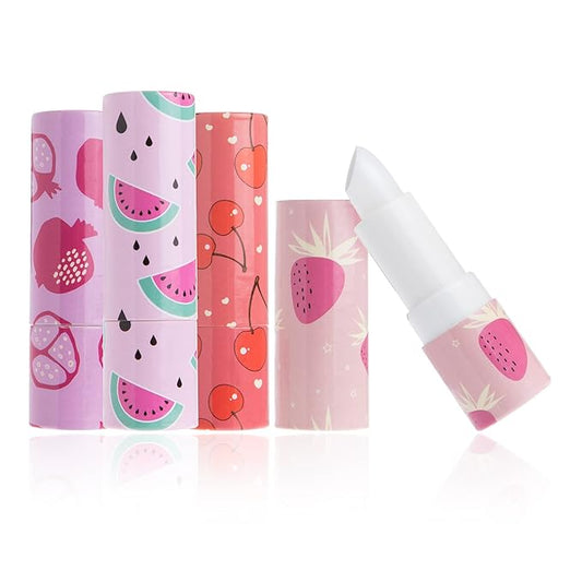 Beauty Concepts Fruity Faves Lip Balm Pack - 4 Pack Moisturizing Lip Balm for Dry Cracked Lips in Fresh Scents (Strawberry, Cherry, Pomegranate, and Watermelon)-VivaGrace Women