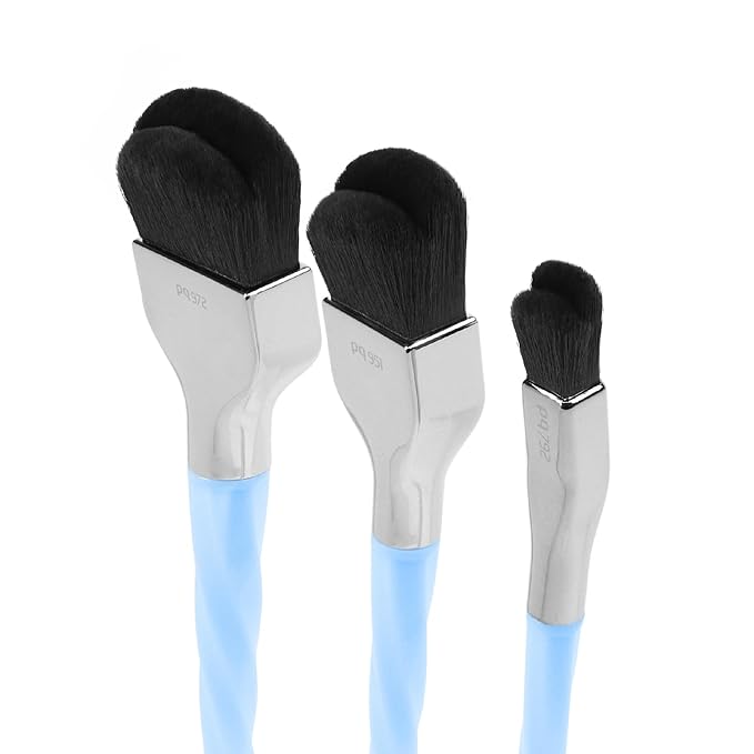 Bdellium Tools Professional Makeup Brush - Blue Double Dome Blender 3pc Brush Set-VivaGrace Women