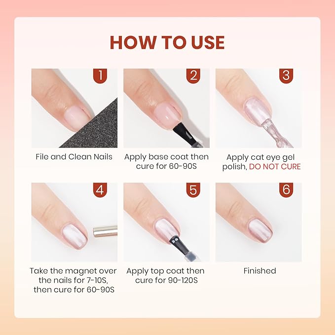 Magnetic Gel Nail Polish - 12 Colors Moonlight Cat Eye Gel Nail Polish with Magnetic Stick Cateye Gel Polish Soak Off UV LED Nail Lamp Nail Art Manicure Salon Valentine's Day Gift for Women