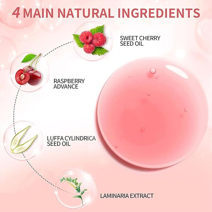 Hydrating Lip Glow Oil, Lip Oil Gloss Transparent Toot Tinted Nourishing Long Lasting Repairing Lightening Lip Lines (PINK) 0.2 OZ-VivaGrace Women